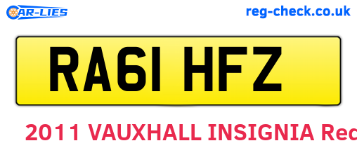 RA61HFZ are the vehicle registration plates.