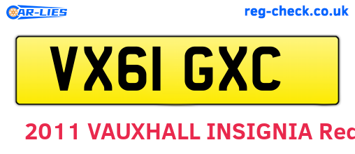 VX61GXC are the vehicle registration plates.