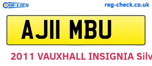 AJ11MBU are the vehicle registration plates.