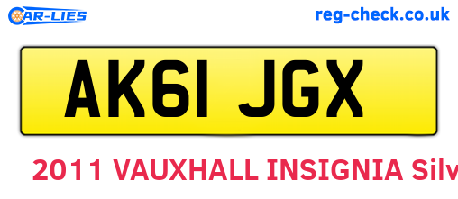AK61JGX are the vehicle registration plates.