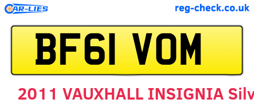 BF61VOM are the vehicle registration plates.