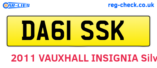 DA61SSK are the vehicle registration plates.