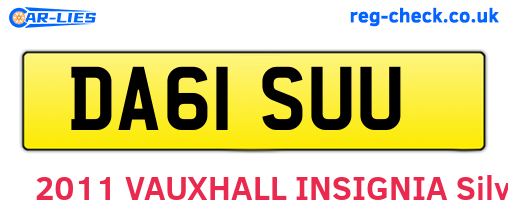 DA61SUU are the vehicle registration plates.