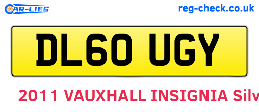 DL60UGY are the vehicle registration plates.