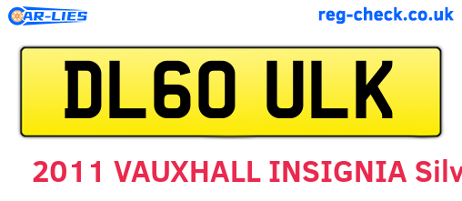 DL60ULK are the vehicle registration plates.