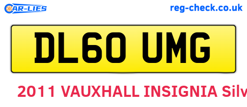 DL60UMG are the vehicle registration plates.