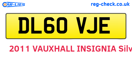 DL60VJE are the vehicle registration plates.