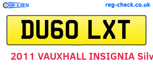DU60LXT are the vehicle registration plates.