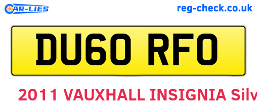 DU60RFO are the vehicle registration plates.
