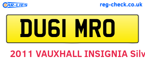 DU61MRO are the vehicle registration plates.