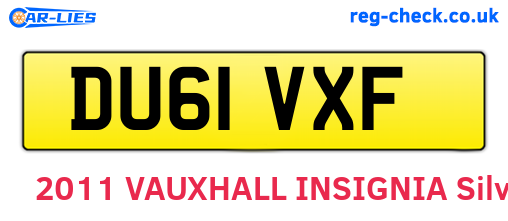 DU61VXF are the vehicle registration plates.