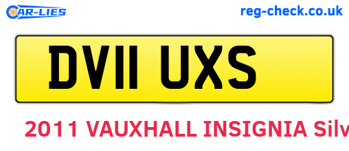 DV11UXS are the vehicle registration plates.
