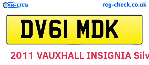 DV61MDK are the vehicle registration plates.