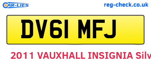 DV61MFJ are the vehicle registration plates.