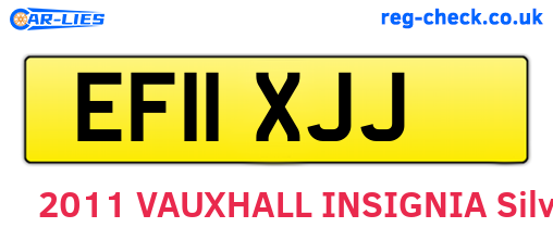 EF11XJJ are the vehicle registration plates.