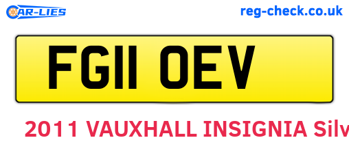 FG11OEV are the vehicle registration plates.