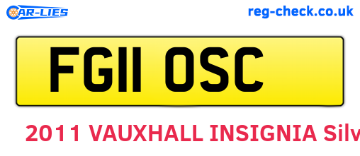 FG11OSC are the vehicle registration plates.
