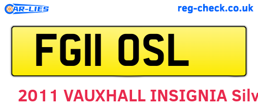 FG11OSL are the vehicle registration plates.