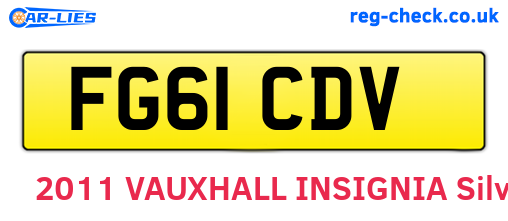 FG61CDV are the vehicle registration plates.