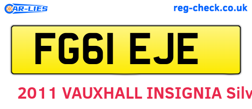 FG61EJE are the vehicle registration plates.