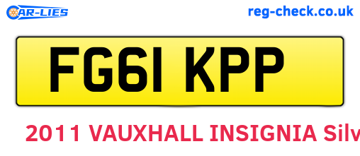 FG61KPP are the vehicle registration plates.