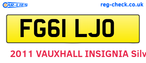 FG61LJO are the vehicle registration plates.