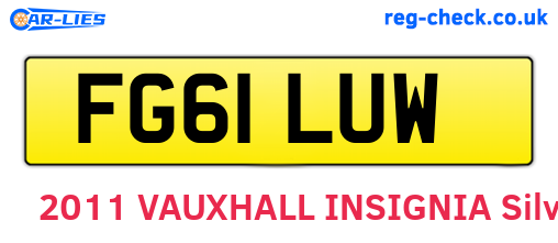 FG61LUW are the vehicle registration plates.