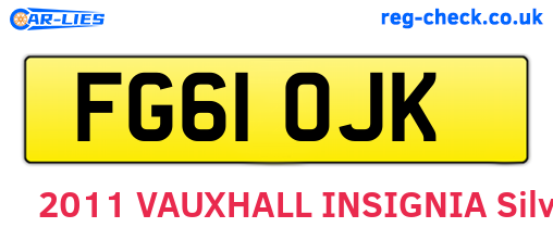 FG61OJK are the vehicle registration plates.