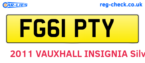 FG61PTY are the vehicle registration plates.