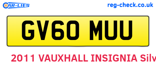 GV60MUU are the vehicle registration plates.