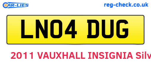 LN04DUG are the vehicle registration plates.