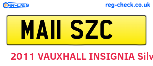 MA11SZC are the vehicle registration plates.