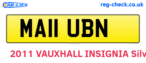MA11UBN are the vehicle registration plates.