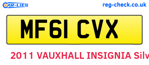 MF61CVX are the vehicle registration plates.