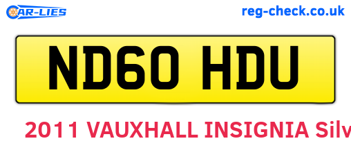 ND60HDU are the vehicle registration plates.