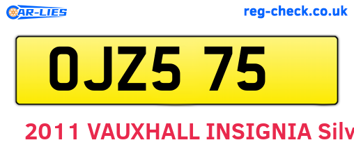 OJZ575 are the vehicle registration plates.