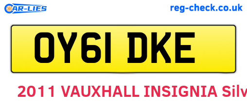 OY61DKE are the vehicle registration plates.