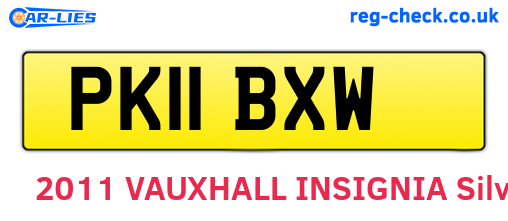 PK11BXW are the vehicle registration plates.