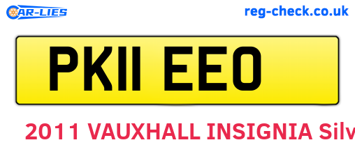 PK11EEO are the vehicle registration plates.