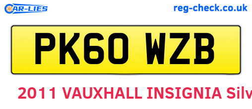 PK60WZB are the vehicle registration plates.