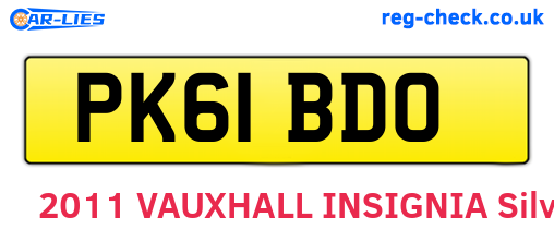 PK61BDO are the vehicle registration plates.