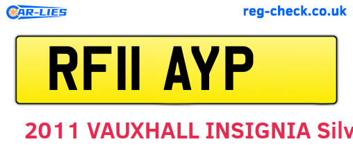 RF11AYP are the vehicle registration plates.