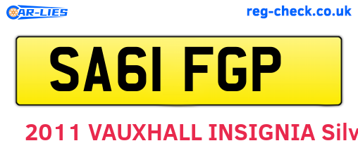 SA61FGP are the vehicle registration plates.