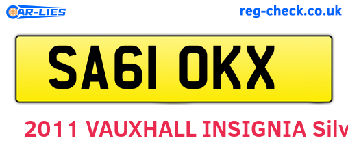 SA61OKX are the vehicle registration plates.