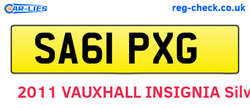SA61PXG are the vehicle registration plates.