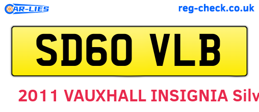 SD60VLB are the vehicle registration plates.