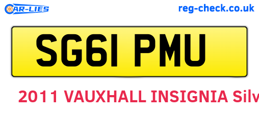 SG61PMU are the vehicle registration plates.
