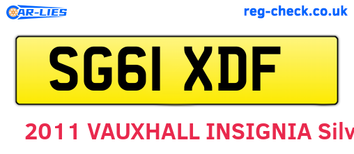 SG61XDF are the vehicle registration plates.