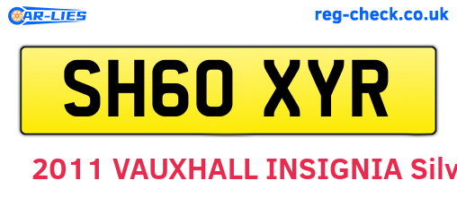 SH60XYR are the vehicle registration plates.