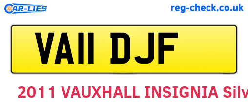 VA11DJF are the vehicle registration plates.